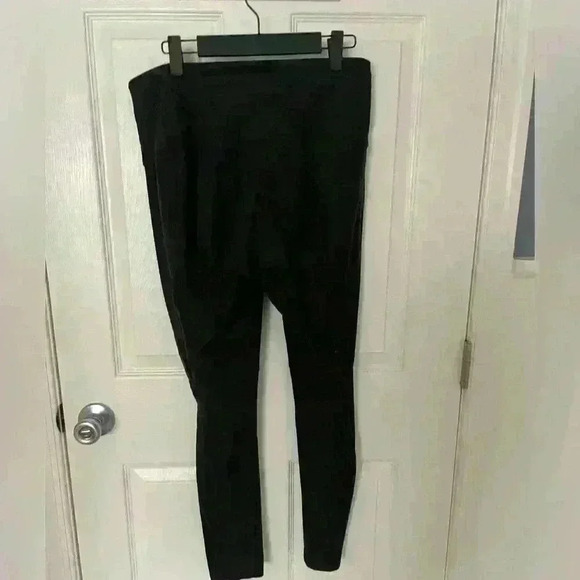 Lysse Womens Ankle Suede Like Leggings Pants Black Mid Rise Stretch Pull On S - Picture 5 of 6